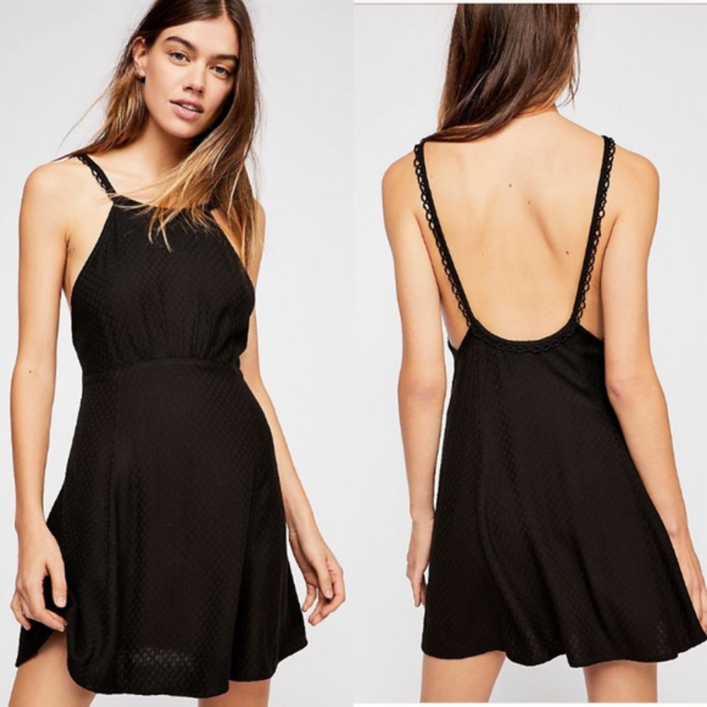 FREE PEOPLE  Magnolia Mini Dress S NWT BLACK